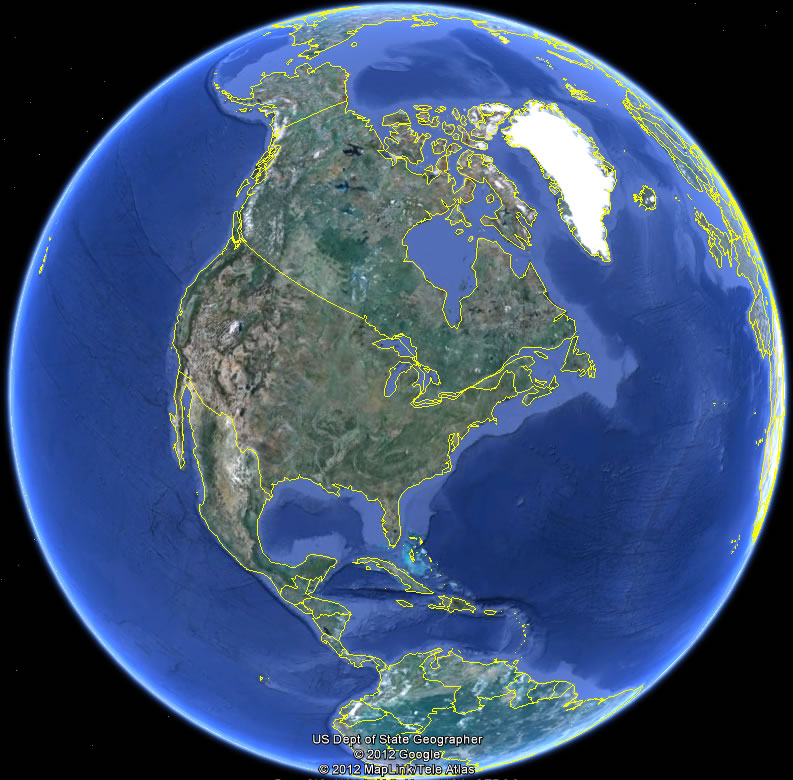 kuzey amerika yeryuzu haritasi